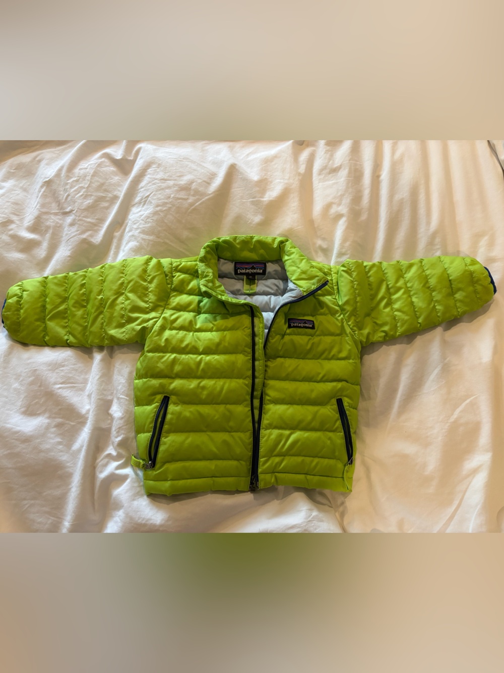 Patagonia Baby Down Sweater Puffer Jacket Neon Gecko Green, Size 2T